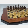 Фигурная лакированная шахматная доска 50 см. с комплектом фигур