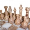 Шахматы из ценного природного камня 40 х 40 см. рисунчатая яшма - мрамор