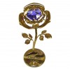 Золотая розочка с фиолетовым цветком 8 см